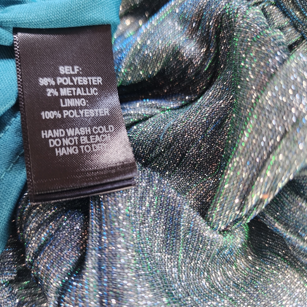 Lulus Stop the Show Blue Glitter Skater Dress Size L - Picture 9 of 10